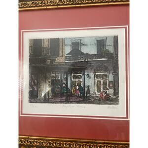 Colored Pencil Sketch, Vue Carre, Napoleon House, Framed and Matted, A17